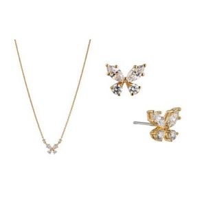 Nadri Flutter Butterfly Stud Earring & Necklace Set